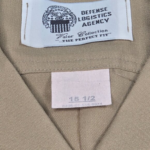 USMC Vintage Khaki Short Sleeve Dress Shirt, Men's 15 1/2 - Picture 4 of 7